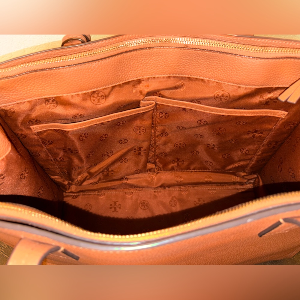 Tory Burch Brown Leather Tote with Tassel NWOT - Picture 12 of 16